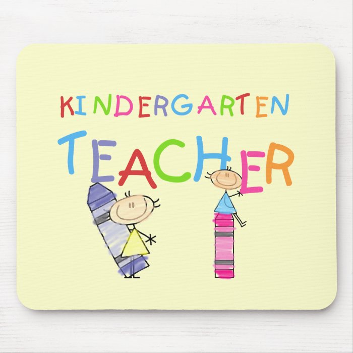 Crayon Kindergarten Teacher Tshirts and Gifts Mouse Mats