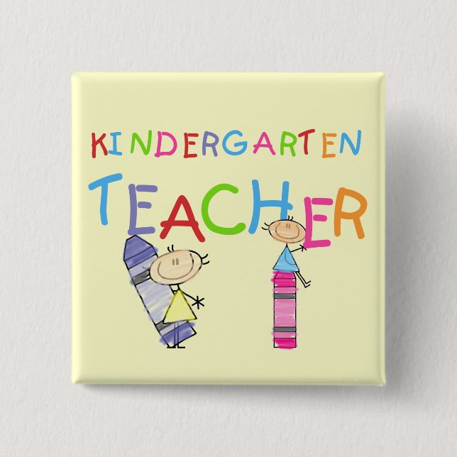 Crayon Kindergarten Teacher Tshirts and Gifts Pinback Button (Front)