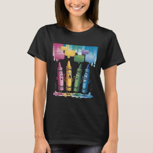 Crayon Mood Color Crayons Cute Friyay Teacher Life T-Shirt