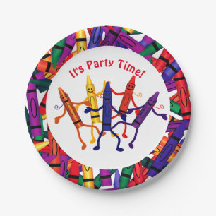 Crayon Party Crayons Design Paper Plates