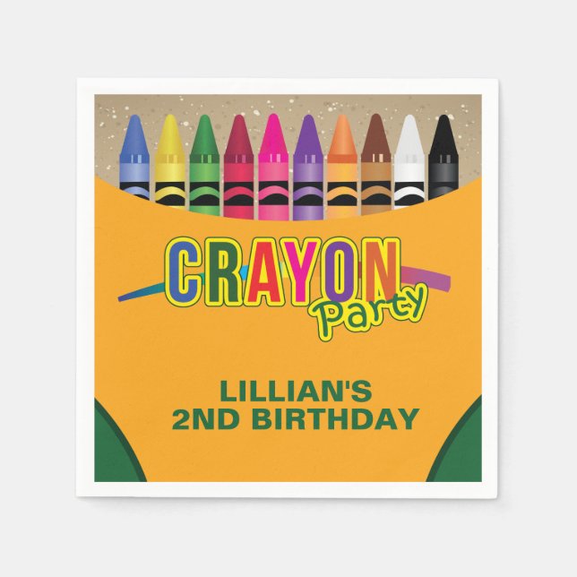 Crayon Party Paper Napkins (Front)