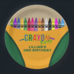 Crayon Party Paper Plate<br><div class="desc">Crayon Party Plates. Designed with a crayon style box and a colorful rainbow of crayons. Additional crayon party supplies are available at Metro-Event.com and Metro-Events on Zazzle.</div>