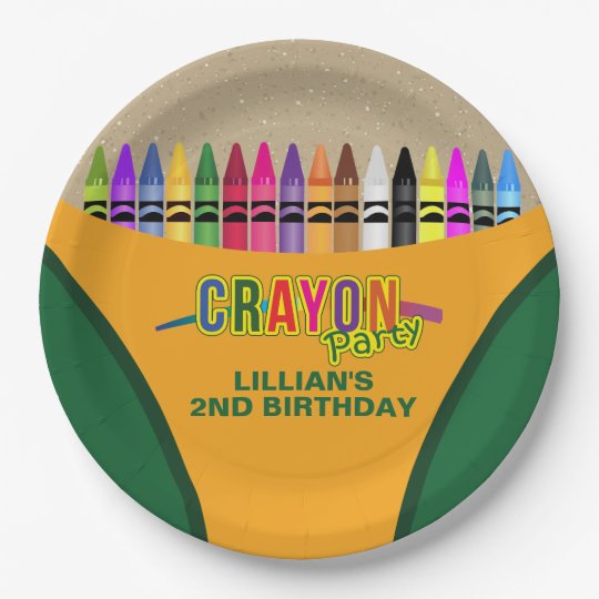 Crayon Party Paper Plate