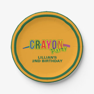 Crayon Party Paper Plates