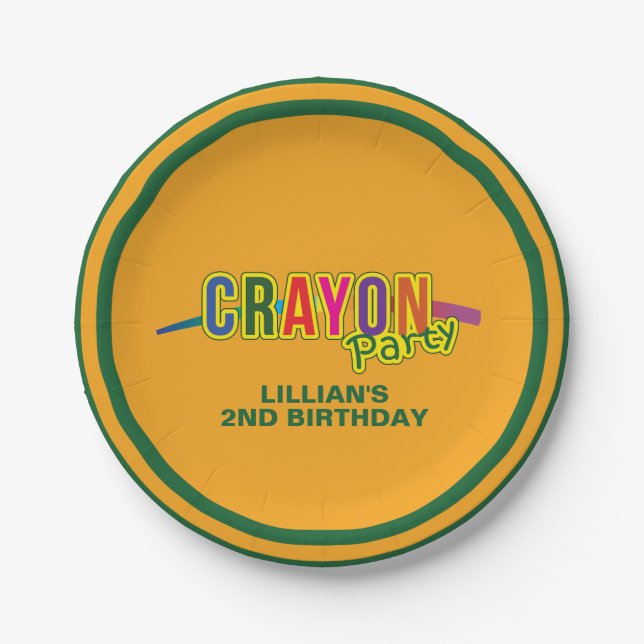 Crayon Party Paper Plates (Front)