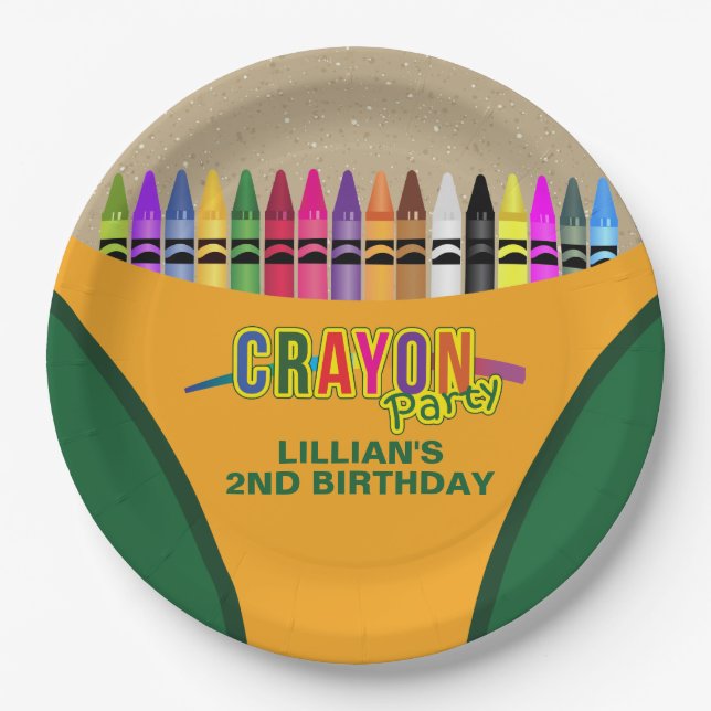 Crayon Party Paper Plates (Front)