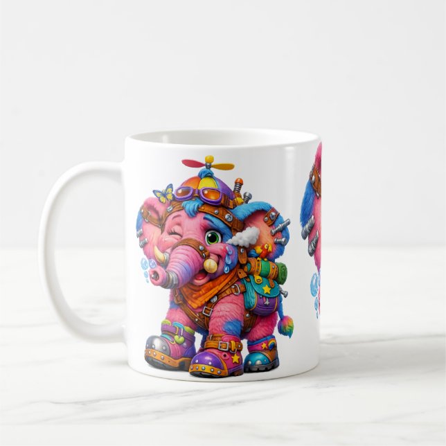 Crayon Sally Elephant Coffee Mug (Left)