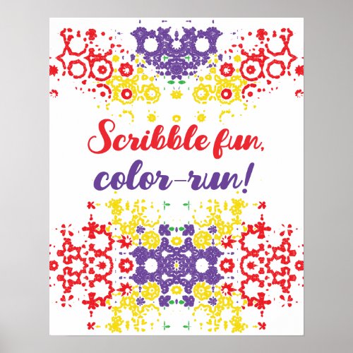 Crayon Scribble Geographic Pattern Quote Poster