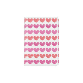 Crayon-Scribbled Hearts Passport Holder