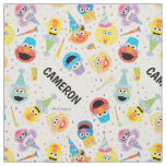 Crayon Sesame Pals Party Pattern Fabric
