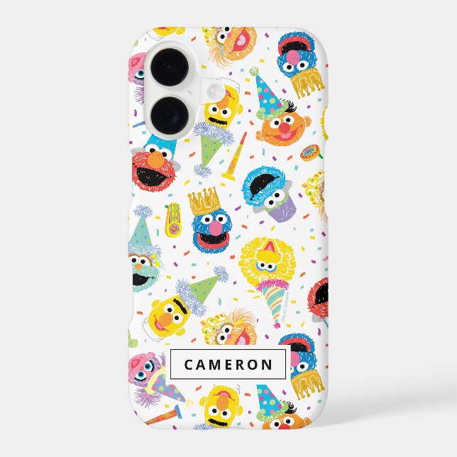 Crayon Sesame Pals Party Pattern iPhone Case (Back)