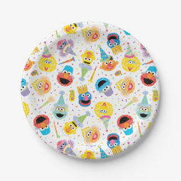 Crayon Sesame Pals Party Pattern Paper Plates | Zazzle