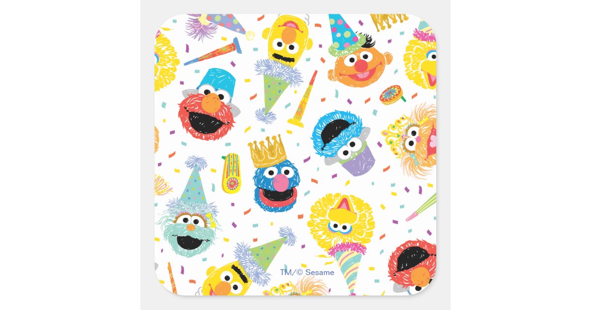 2019 Sesame Street Characters Sticker Sheet of Elmo, Cookie, Bert