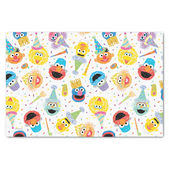 Crayon Sesame Pals Party Pattern Tissue Paper | Zazzle