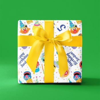 Crayon Sesame Pals Party Pattern Wrapping Paper by SesameStreet at Zazzle