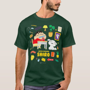 Crayon Shin-chan happyshiro Shin-chan study T-Shirt