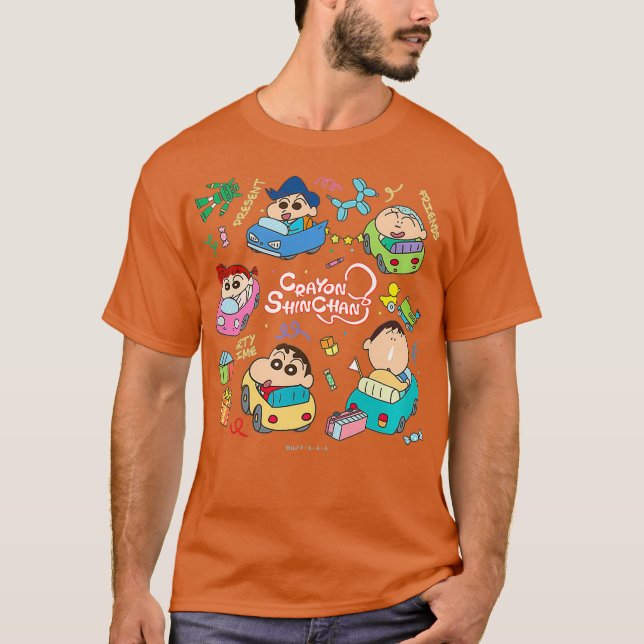 Crayon Shin-chan Kasukabe boeitai Party time T-Shirt (Front)