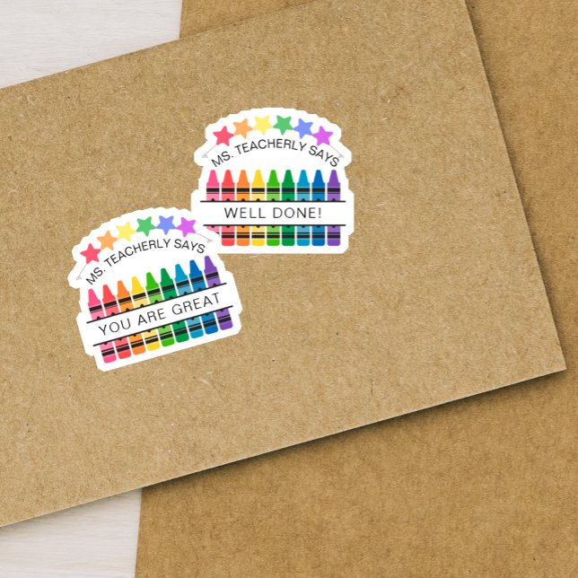 Crayon Stars Reward Student Motivational Teacher Sticker (Crayon Stars Reward Student Motivational Teacher Sticker)