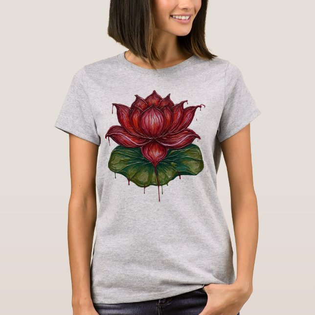 Crayon Style Lotus Flower Women’s T-Shirt (Front)