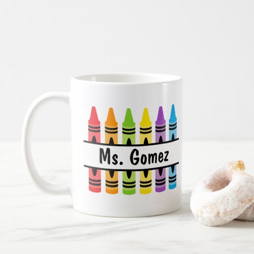 Crayon Teachers Name Coffee Mug