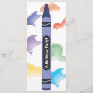 Crayon Theme Invitations Blue