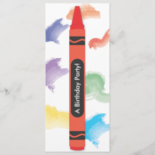 Crayon Theme Invitations Red