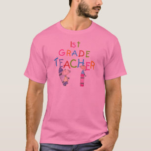 Crayons 1st Grade Teacher Tshirts and Gifts