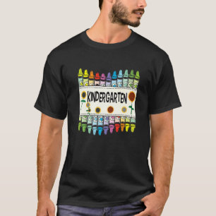 Crayons And Flower Teaching  Kindergarten T-Shirt