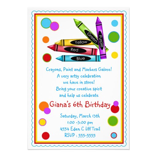 Craft Birthday Party Invitations 6