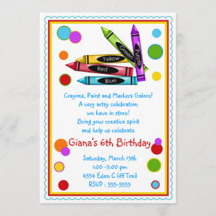 Custom Crayon Box Invitation