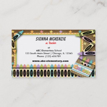 Crayons Business Card by graphicdesign at Zazzle
