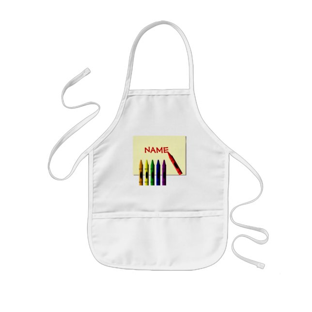 Crayons Color my Name Kids Artist Apron Template (Front)