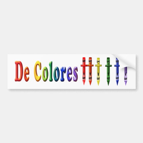 Crayons DeColores Bumper Sticker
