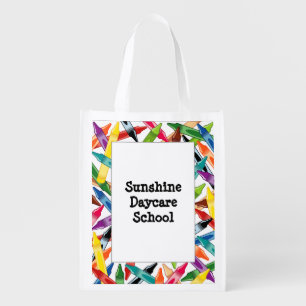 Crayons Frame Grocery Bag