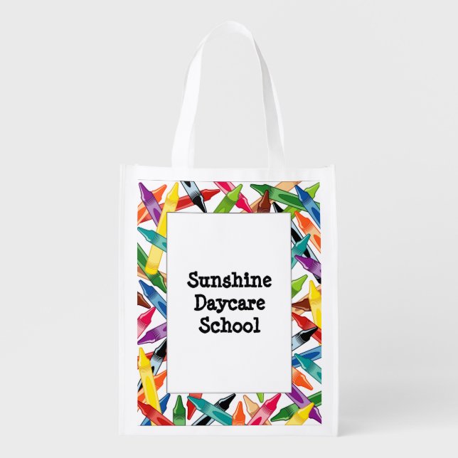 Crayons Frame Grocery Bag (Front)