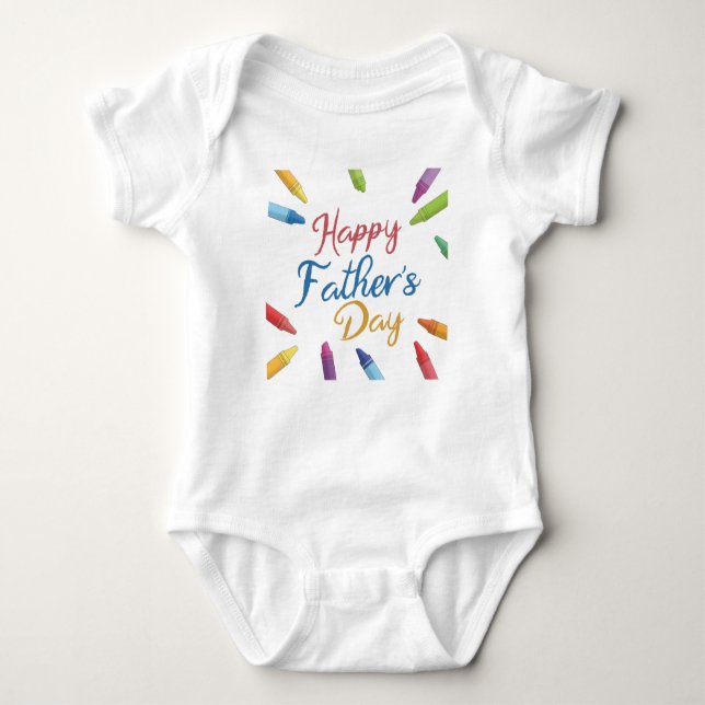 Crayons Happy Father's Day Typography | Bodysuit (Front)