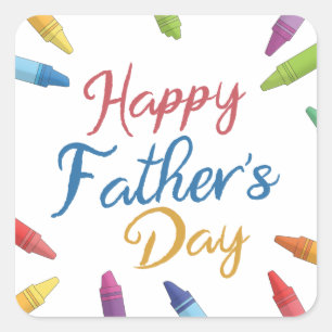 Crayons Happy Father's Day Typography Sticker