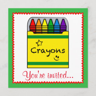Crayons in a Box Art Project Birthday Invitation