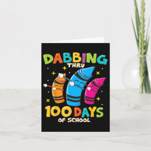 Crayons Kids 100 Days School Boys Girls Gift  Card