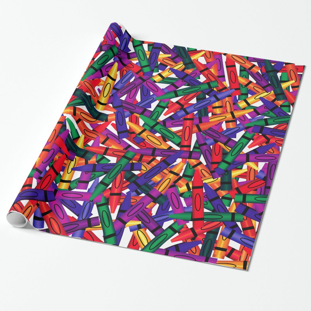 Crayons Kids Birthday Crayon Wrap Wrapping Paper Zazzle