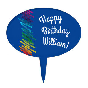 Crayons Kids Birthday Party Art Cute Colorful Cake Topper