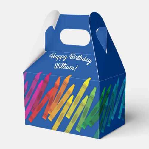 Crayons Kids Birthday Party Art Cute Colorful Favor Boxes