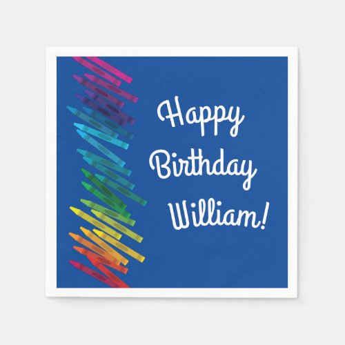 Crayons Kids Birthday Party Art Cute Colorful Napkins