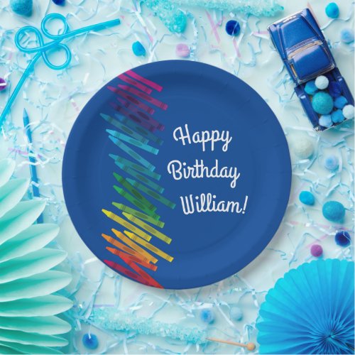 Crayons Kids Birthday Party Art Cute Colorful Paper Plates