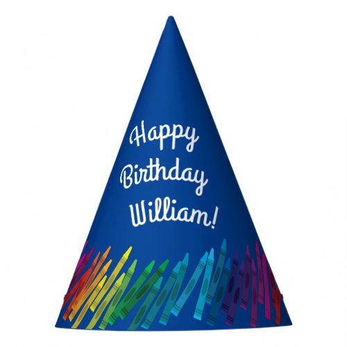 Crayons Kids Birthday Party Art Cute Colorful Party Hat