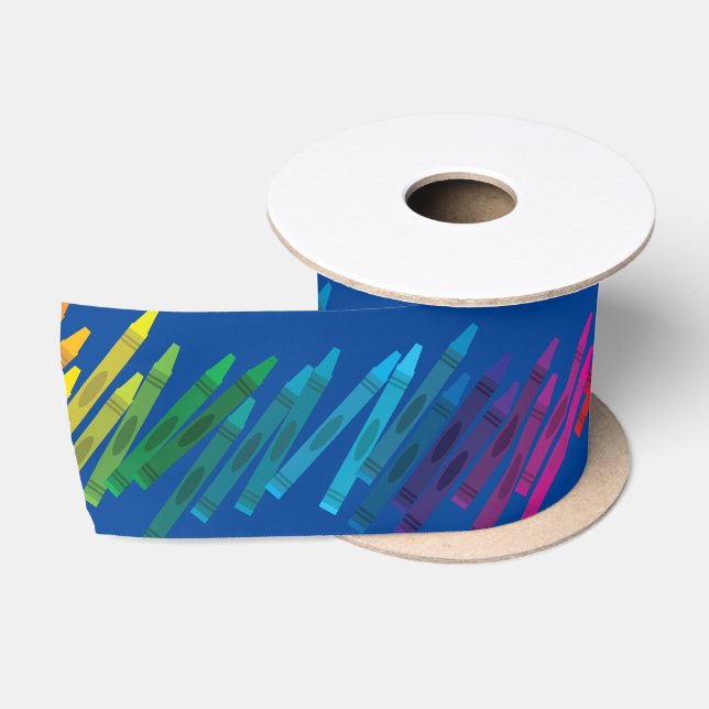 Crayons Kids Birthday Party Art Cute Colorful Satin Ribbon (Spool)
