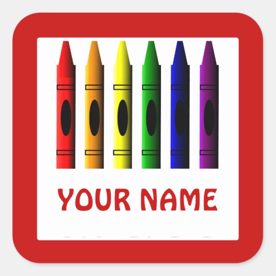 Crayons Name Crayon Template Red Sticker