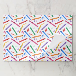 Crayons Paper Placemats, School Art Table Mats