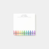 Rainbow Crayons Preschool Teacher Sticky Notes