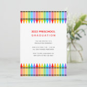 Crayons Preschool Graduation Invitation (Standing Front)